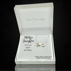 Swarovski Infinity Heart Mom Necklace inscribed on back, Mother’s Day Gift